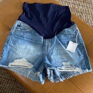 Pink Blush Maternity Jean Shorts